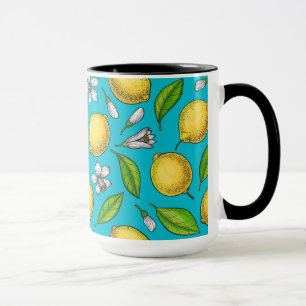Zitronen auf blau tasse
