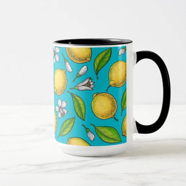 Zitronen auf blau tasse (Rechts)