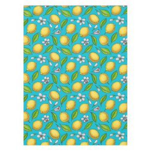 Zitronen auf blau tischdecke
