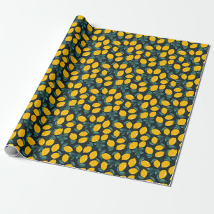 Zitronen-Blume, Vintage Sommertextur. Geschenkpapier