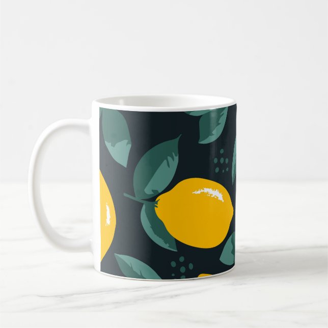 Zitronen-Blume, Vintage Sommertextur. Kaffeetasse (Links)