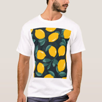 Zitronen-Blume, Vintage Sommertextur. T-Shirt