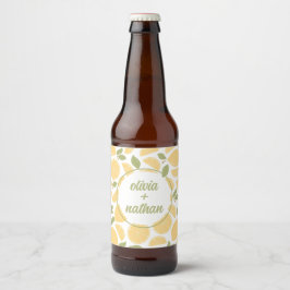 Zitronen-Brautparty oder Hochzeit Personalisiert Bierflaschenetikett