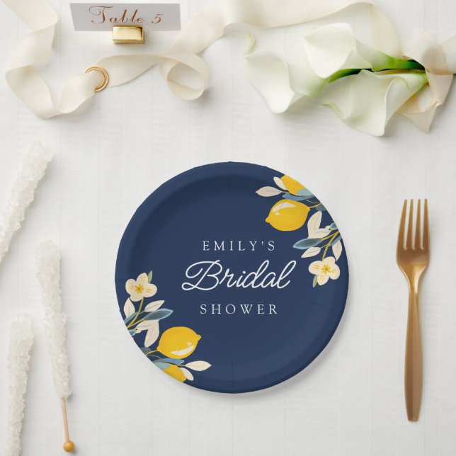 Zitronen Brautparty Pappteller (Hochzeit)