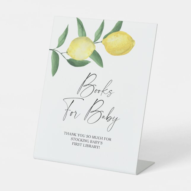 Zitronen - Bücher für Babyposter Sockelschild (Vorderseite)