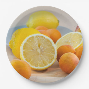 Zitronen Citrus Und Aprikosen Obst Essen Fotografi Pappteller
