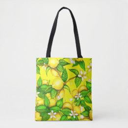 Zitronen-Druck-Handtasche auf Gelb Tasche