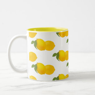 Zitronen-Druck-Tasse Zweifarbige Tasse