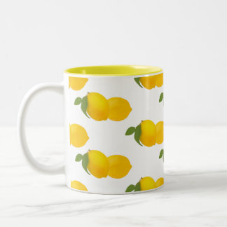 Zitronen-Druck-Tasse Zweifarbige Tasse