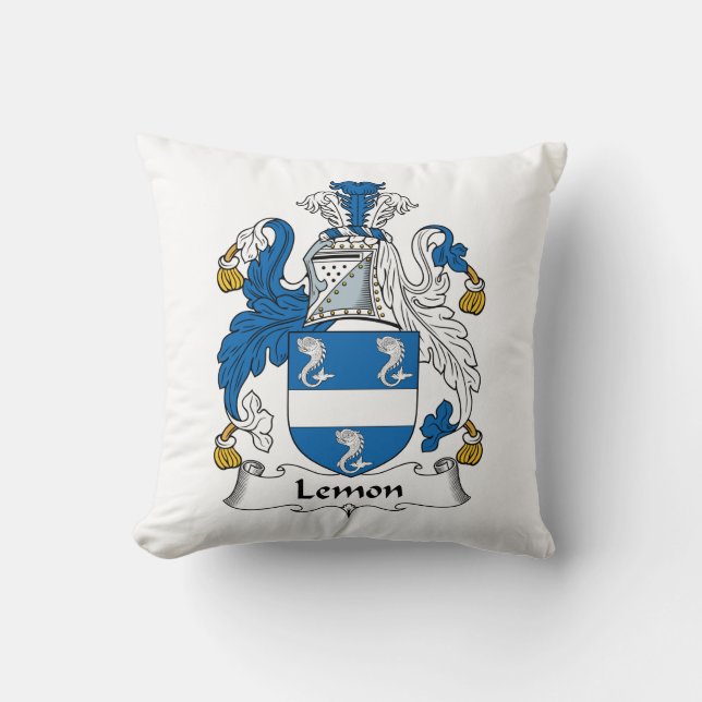Zitronen-Familienwappen Kissen (Vorderseite)
