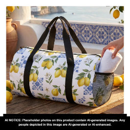 Zitronen-Französisches-Landfliesenmuster Gelb Blau Duffle Bag