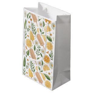 Zitronen-Gasterei-Geschenktasche – Zitrus-Blumenmu Kleine Geschenktüte