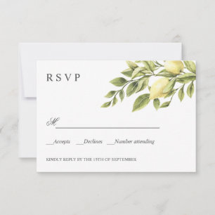 Zitronen   Gelb   Rustikale WEDD Classic UAWG RSVP Karte