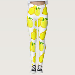 Zitronen Gelbes Fruchtmuster Wasserfarbenzitrus Leggings