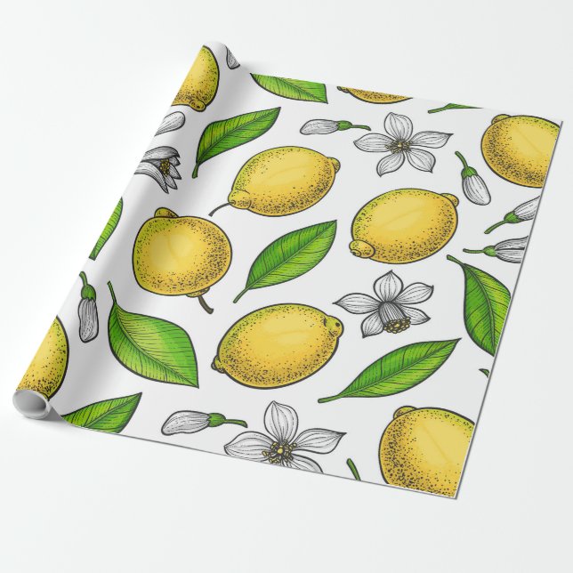 Zitronen Geschenkpapier (Ungerollt)