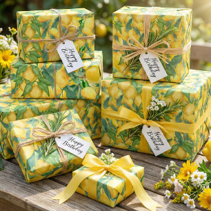 Zitronen Geschenkpapier