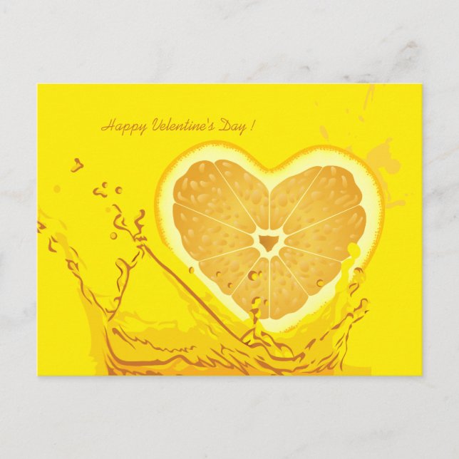 Zitronen-Herz Velentines Tagespostkarte Postkarte (Vorderseite)