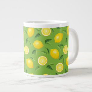 Zitronen-Hintergrund-Muster Jumbo-Tasse