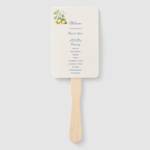 Zitronen-Hochzeitsprogramm-Handfächer Fächer
