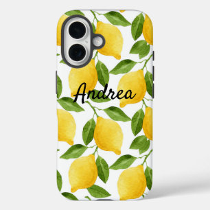 Zitronen iPhone-Hülle monogrammiert iPhone 16 Hülle