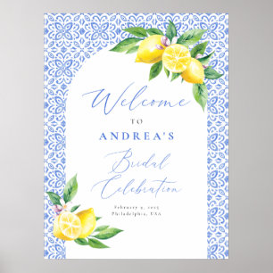 Zitronen-Italienisch- Blaukachel Positano-Brautfei Poster