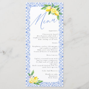 Zitronen-Italienisches Hochzeitsmenü aus Positano Menükarte