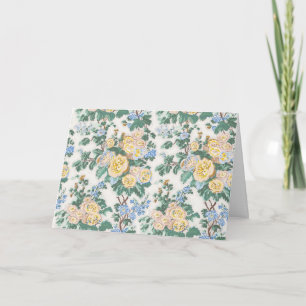 Zitronen-Kohlrose, Cottage-Blumen-Chintz Karte