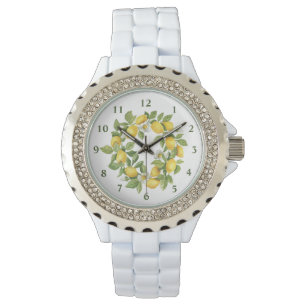 Zitronen Kranz Grün Gelb Armbanduhr