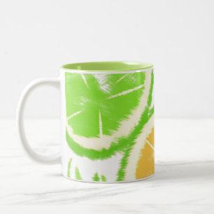 Zitronen-Lime-Abstrakt Pop Tie Dye Zweifarbige Tasse