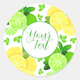 Zitronen Limon| Zitronen Limone Scheiben Sonnige Z Runder Aufkleber