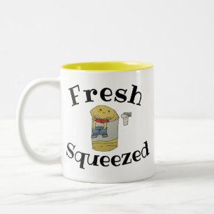 Zitronen-Limonade Frisch gepresste Frucht Cartoon Zweifarbige Tasse
