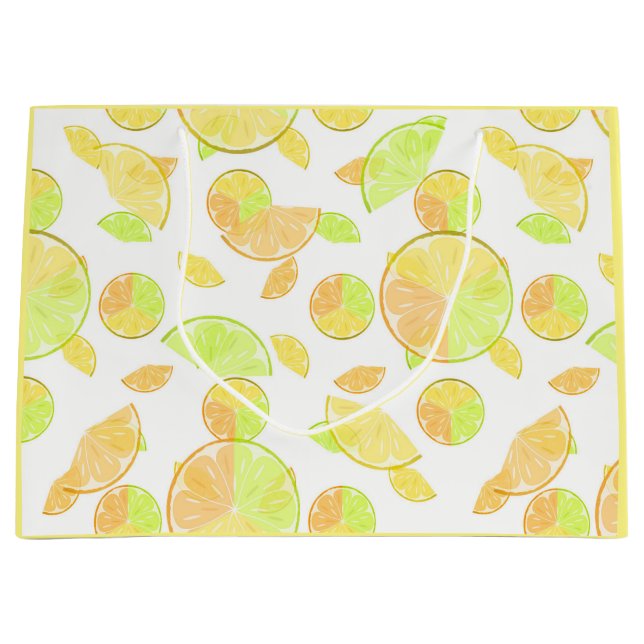 Zitronen Limone Orangenscheiben Zitrusfruchtart Große Geschenktüte (Vorderseite)