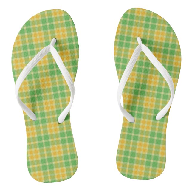 Zitronen-Limonen-Karomuster-Flip-Flops Flip Flops (Fußbett)