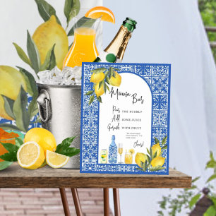 Zitronen & Mediterrane Fliesendusche Mimosa Bar Ze Poster