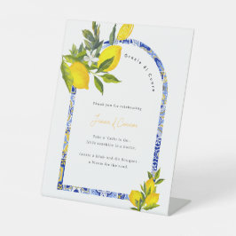 Zitronen-Mittelmeer-Bridal-Shower-Abschieds-Schild Sockelschild