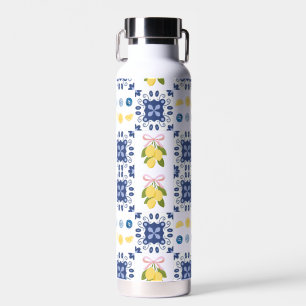 Zitronen-Mittelmeer-französisches Landfliesenmuste Trinkflasche