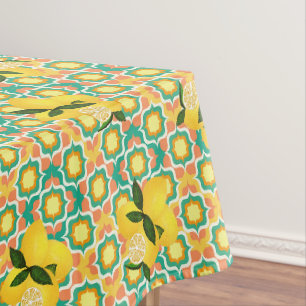 Zitronen-Mittelmeer-Orange-Grün Tischdecke
