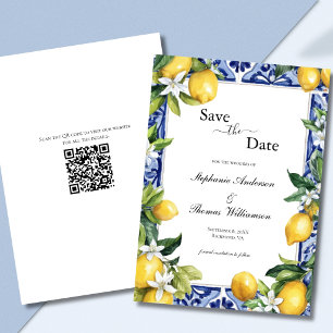 Zitronen Mittelmeer QR-Code Hochzeit Termin vormer Save The Date