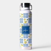 Zitronen-Monogramm-Name Französisches Landfliesenm