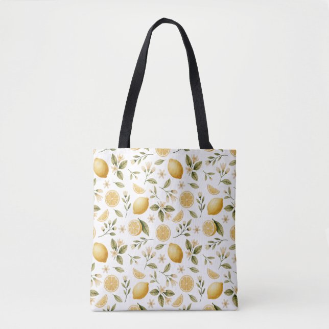 Zitronen- Muster- Aquarell Tasche (Vorderseite)