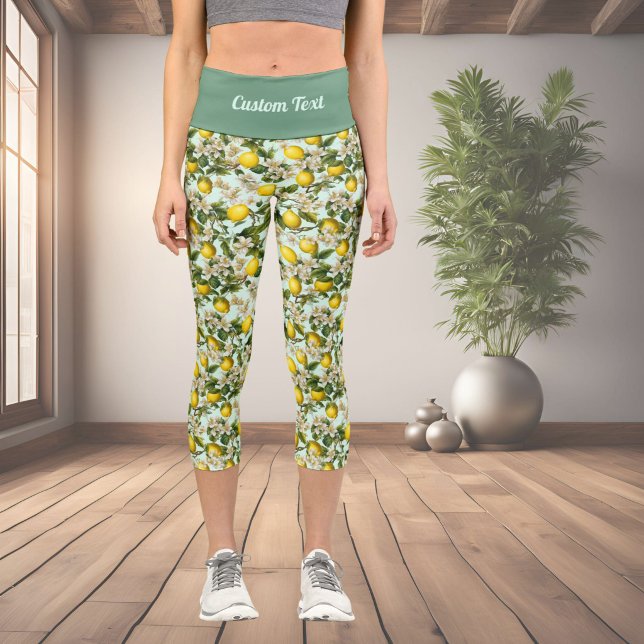 Zitronen Muster Capri Leggings (Von Creator hochgeladen)