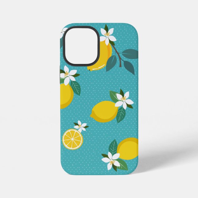 Zitronen-Muster-Handyhülle iPhone 12 Mini Hülle (Rückseite)