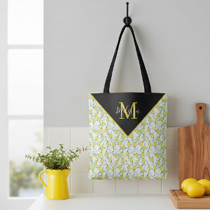 Zitronen-Muster personalisierte Einkaufstasche Tasche