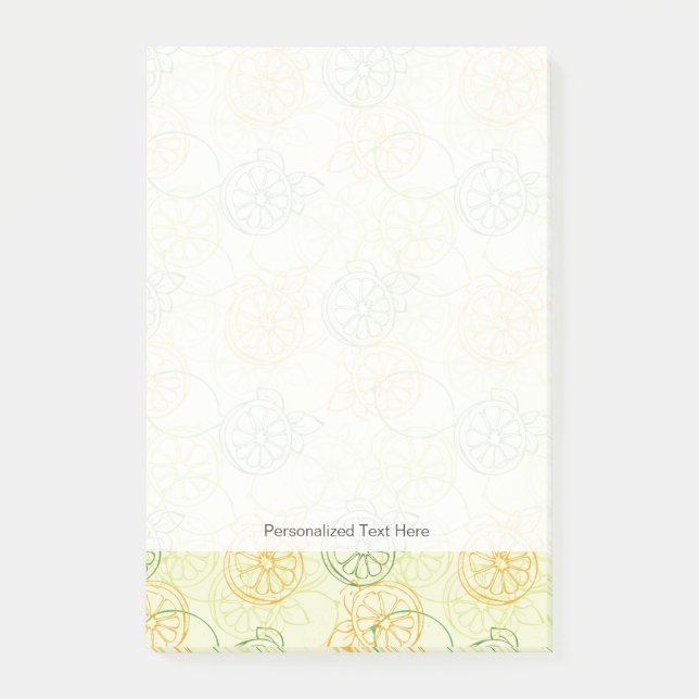 Zitronen-Muster Post-it Klebezettel (Vorderseite)