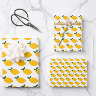 Zitronen Muster Süße INDIVIDUELLE Hochzeitsdusche Geschenkpapier Set