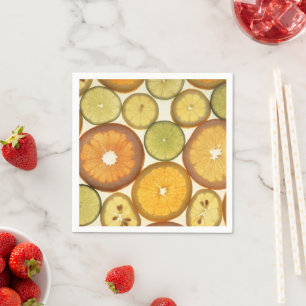 Zitronen, Orangen, Limon, Zitrusfrüchte, Obst, Fru Serviette