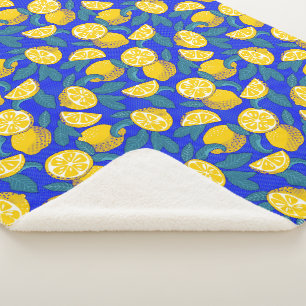 Zitronen Pop Art Sherpadecke
