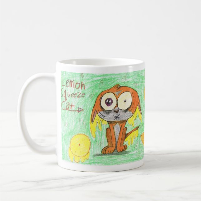 Zitronen-Pressungs-Katze Kaffeetasse (Links)