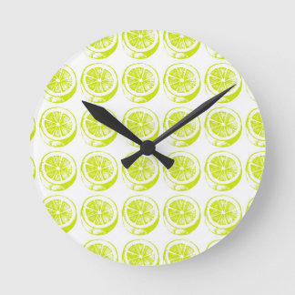 Zitronen Runde Wanduhr