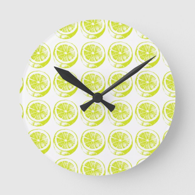 Zitronen Runde Wanduhr (Vorderseite)